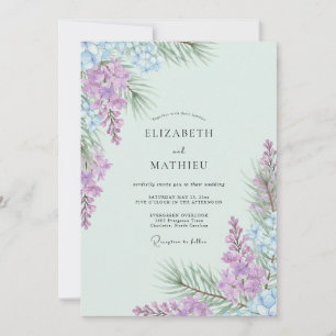 Convites Casamento com Violeta Wisteria Pálida Suave