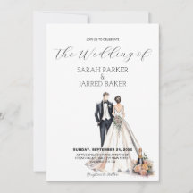 Casamento com Watercolor Newlyweds
