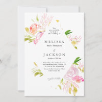Casamento com Watercolor Rose Bouquet Diamond