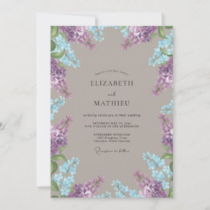 Convites Casamento com Wisteria Violeta Taupe