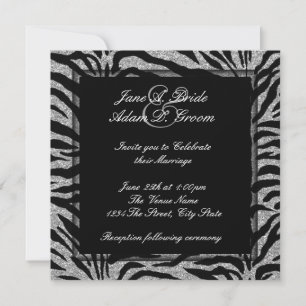 Convites Casamento com Zebra Elegante