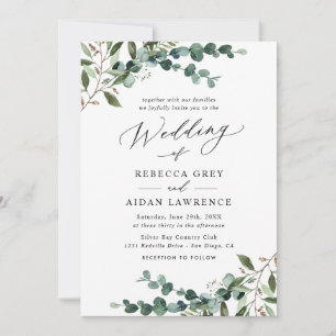 Convites Casamento Completo com QR Code de Elegância e Verd