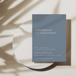 Convites Casamento contemporâneo de um guião azul moderno