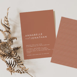 Convites Casamento contemporâneo do guião terracotta modern
