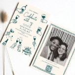 Convites Casamento Contemporâneo Funky desenhado à mão<br><div class="desc">Casamento Contemporâneo Funky desenhado à Mão</div>