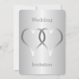 Convites Casamento Convocando Corações Prateadas