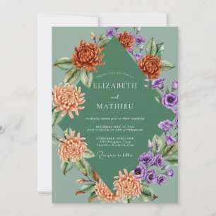 Convites Casamento Copper Purple Dahlia