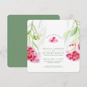 Convites Casamento cor-de-casca-rosa-vermelha