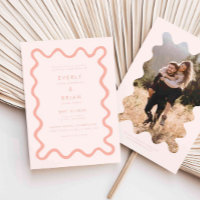 Casamento Cor-de-rosa com Linhas de Desenho Pincel