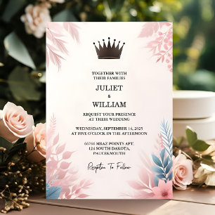 Convites Casamento Cor-de-rosa com Tulle Regal Glam Blush
