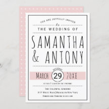 Casamento cor-de-rosa preto moderno, tipografia br