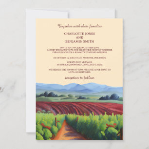 Convites Casamento Cor de Vinho da Vinha Rústica