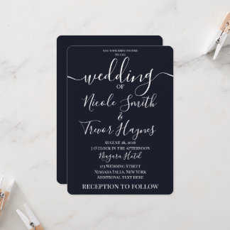 Convites Casamento Cor Sólida Minimalista Personalizado
