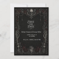 Casamento Coração Caveira Rosa Preta Gótica