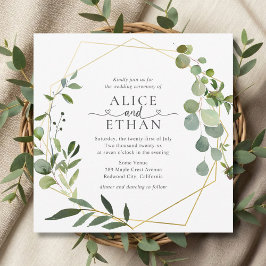 Convites Casamento Coração Roteiro Eucalipto Verde
