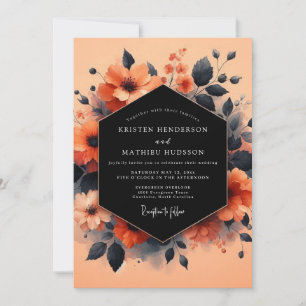 Convites Casamento Coral Carvão Vesper