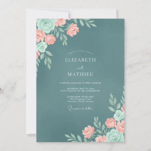 Convites Casamento Coral Ranunculus Eucalipto Poeirento Sla