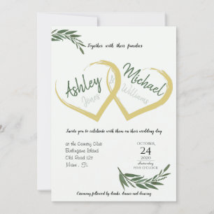 Convites Casamento Cordial de Elegante Chic Greenery Aquare