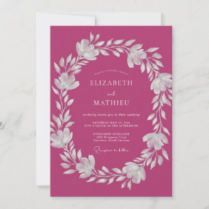 Convites Casamento Coroa Magenta