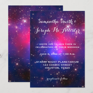 Convites Casamento Cósmico de Cluster de Galáxias Azul e 