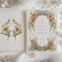 Casamento Cosmos Wildflower Art Nouveau