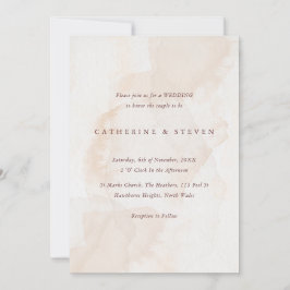 Convites Casamento Costeiro Beige Watercolor
