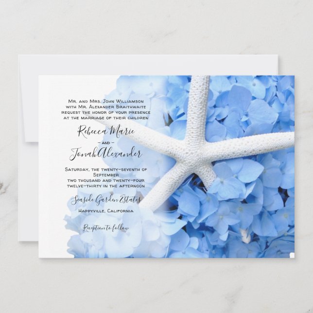 Convites Casamento Costeiro de Nomes de Pais de Jardim Cost (Frente)