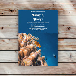 Convites Casamento Costeiro de Recifes de Peixes Submarinos