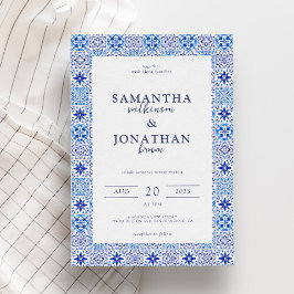 Convites Casamento Costeiro do Azulejo Português Moderno