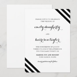 Convites Casamento Costeiro Náutico Stripes Náuticas a Pret