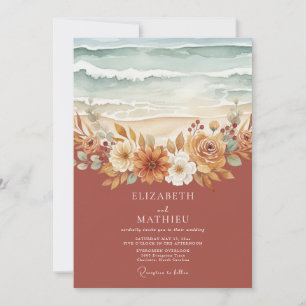 Convites Casamento Costeiro Terracota Bloom