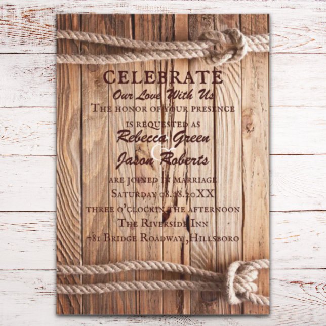 Convites casamento country Cowboy Western com madeira de ce (barn wood Cowboy Western country Wedding Invitation)