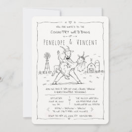 Convites Casamento Country Dancing Goats