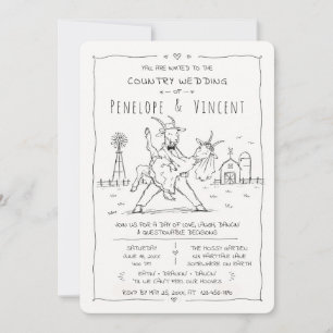 Convites Casamento Country Dancing Goats