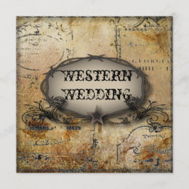 Convites casamento country western arame farpado rústico