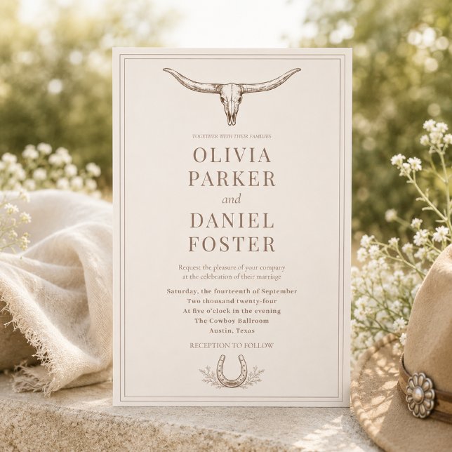 Convites Casamento Country Western Rústico com Ferradura (Criador carregado)