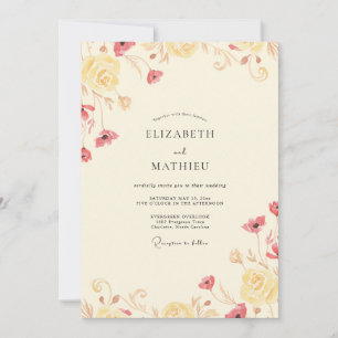 Convites Casamento Cream Coral Poppy
