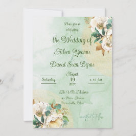 Convites Casamento Creme e Dourado Rosa Irlandesa