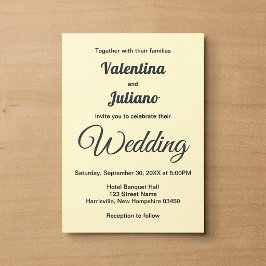 Convites Casamento Creme Minimalista Com Texto Em Ardósia