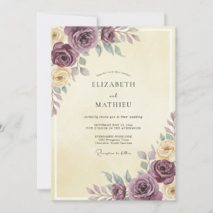 Convites Casamento Creme Rosa Malva