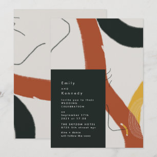 Convites Casamento criativo de Abstrato de arte pintada mod