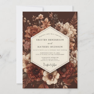 Convites Casamento Crimson Baroque Bloom