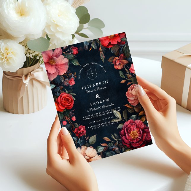 Convites Casamento Crimson Noir  (Criador carregado)