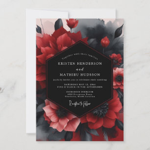 Convites Casamento Crimson Noir Bloom