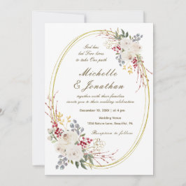 Convites Casamento Cristão com Rosa Dourada Rosa Branca Ele