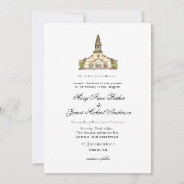 Convites Casamento Cristão da Capela de Watercolor