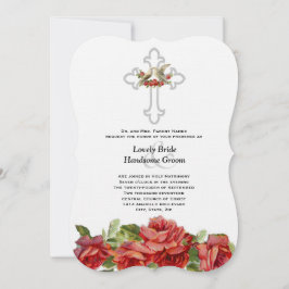 Convites Casamento Cristão das Rosas vermelhas Lovebird
