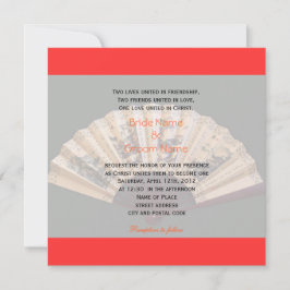 Convites Casamento cristão de bambu e fã de seda chinês