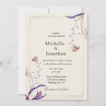 Casamento Cristão de Flores Roxas Simples Vintage