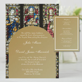 Convites Casamento Cristão de Vidro Estreito Elegante